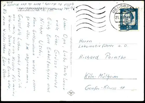 ALTE POSTKARTE BERGISCH GLADBACH VINZENZ PALLOTTI HOSPITAL KAPELLENFENSTER PROFESSOR PIEPER BENSBERG KLINIK KRANKENHAUS