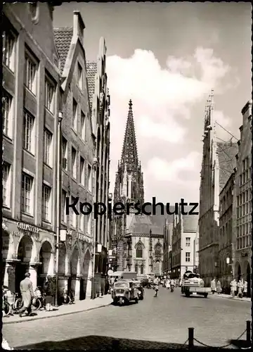 ALTE POSTKARTE MÜNSTER WESTFALEN PRINZIPALMARKT MIT ST. LAMBERTI TEMPO WICKING DREIRAD Ansichtskarte AK postcard cpa