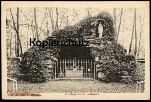 ALTE POSTKARTE KLOSTER ST. JOHANN VON BASSEL LOURDESGROTTE SAINT JEAN DE BASSEL BEI FÉNÉTRANGE Ansichtskarte cpa AK