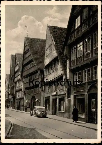 ALTE POSTKARTE OSNABRÜCK ALTE HÄUSER IN DER BIERSTRASSE HAUS AUTO Ansichtskarte cpa AK postcard