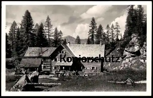 ALTE POSTKARTE OBERTRAUN SCHÖNBERGALPE SCHÖNBERGALM Alm Alpe Oberösterreich Österreich Austria Ansichtskarte AK postcard