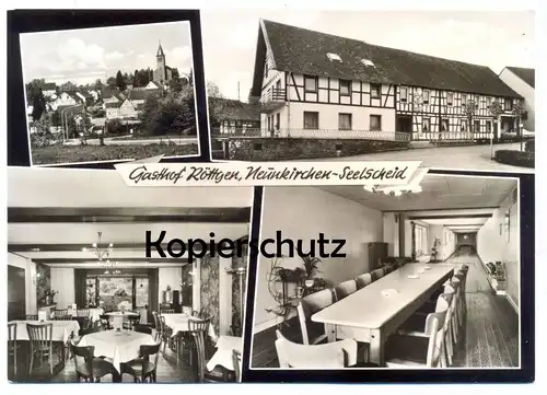 ÄLTERE POSTKARTE NEUNKIRCHEN-SEELSCHEID GASTHOF RÖTTGEN ERNST & LIESELOTTE HAAS KEGELBAHN Ansichtskarte AK cpa postcard