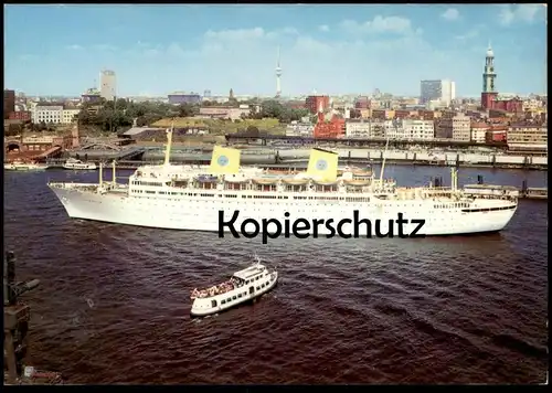 ÄLTERE POSTKARTE HAMBURG SCHIFF MS GRIPSHOLM IM HAMBURGER HAFEN harbour port Fähre Dampfer ship postcard cpa AK