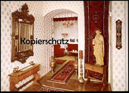 ÄLTERE POSTKARTE GARMISCH PARTENKIRCHEN HAUS TANNENBERG BLICK IN DEN EMPFANGSRAUM JUDAS ELIZABETH BRACKMANN AK cpa