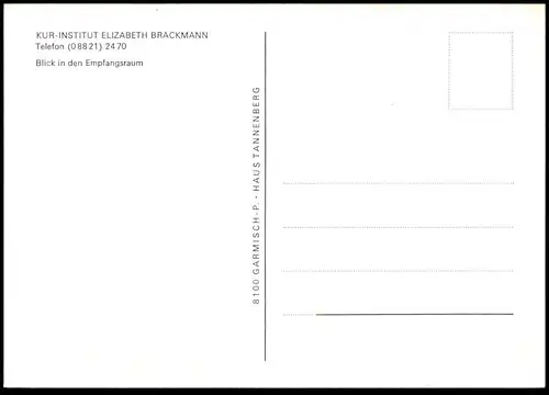 ÄLTERE POSTKARTE GARMISCH PARTENKIRCHEN HAUS TANNENBERG BLICK IN DEN EMPFANGSRAUM JUDAS ELIZABETH BRACKMANN AK cpa