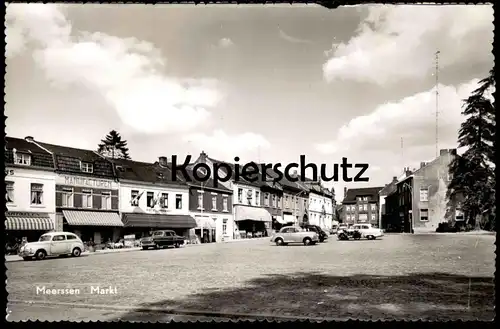 ALTE POSTKARTE MEERSSEN MARKT MANUFACTUREN HOTEL MODERN DE LEEL BIEREN OPEL Niederlande Limburg Nederland postcard
