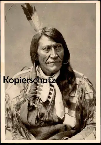 ÄLTERE POSTKARTE INDIANER TWO STRIKE NOMKAHPA BRULÉ SIOUX WAR CHIEF 1832-1915 INDIAN INDIO postcard cpa Ansichtskarte AK