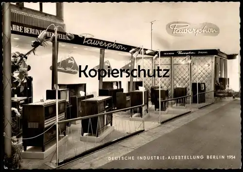 ÄLTERE POSTKARTE BERLIN DEUTSCHE INDUSTRIEAUSSTELLUNG 1954 3 KLANG TRAUMTON PAWERPHON LAUTSPRECHER RADIO cpa postcard AK