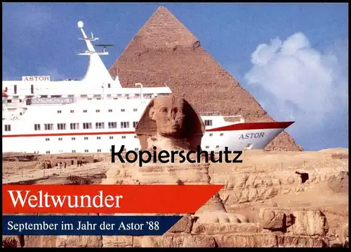 ÄLTERE POSTKARTE MS ASTOR 88 SPHINX CHEOPS-PYRAMIDE KREUZFAHRTSCHIFF HADAG CRUISE LINE Schiff Motorschiff ship cpa