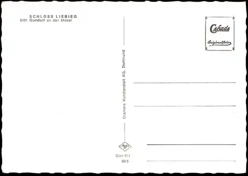 ÄLTERE POSTKARTE SCHLOSS LIEBIEG RITTERSAAL KOBERN-GONDORF JESUS Burg Liebig chateau castle Gemeinde Rhein-Mosel AK cpa