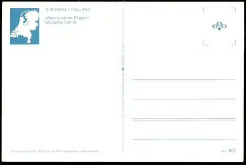 ÄLTERE POSTKARTE DEN HAAG WINKELCENTRUM BABYLON HOTEL SHOPPING CENTRE EINKAUFSZENTRUM Briefkaart Ansichtskarte postcard