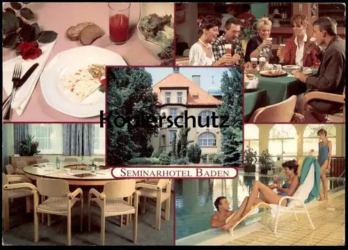 ÄLTERE POSTKARTE SEMINARHOTEL BADEN WIEN TROSTGASSE 23 Spa Swimming Pool Ansichtskarte AK postcard cpa