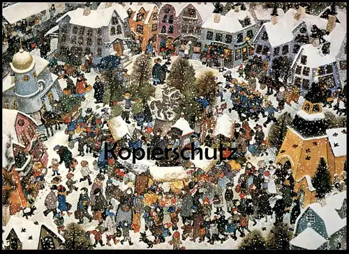 ALTE KÜNSTLER POSTKARTE MARKNAD AV ILON WIKLAND Markt Schweden Sverige Schweden Suède Ansichtskarte AK cpa postcard