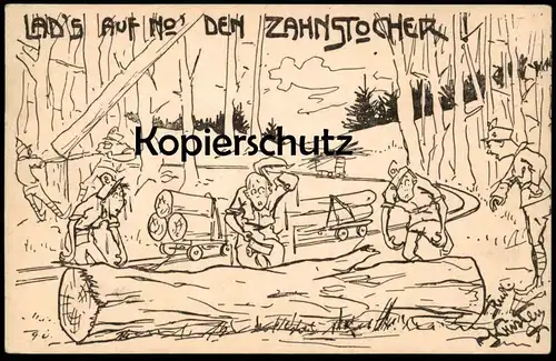 ALTE KÜNSTLER POSTKARTE LAD'S AUF FRONT WELTKRIEG SOLDAT RUDOLF KRISTEN Militär Feldbahn Lore Humor Ansichtskarte AK