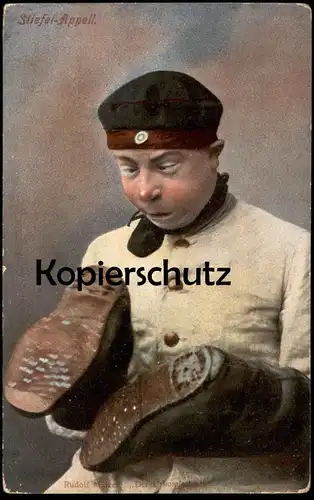 ALTE POSTKARTE STIEFEL-APPELL RUDOLF MELZER DER URKOMISCHE SOLDAT WELTKRIEG Militär Humor Ansichtskarte AK postcard cpa