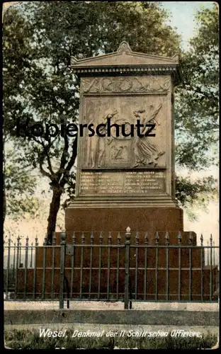 ALTE POSTKARTE WESEL DENKMAL DER 11 SCHILL'SCHEN OFFIZIERE Schillsche Schill'sche Jäger monument Ansichtskarte postcard