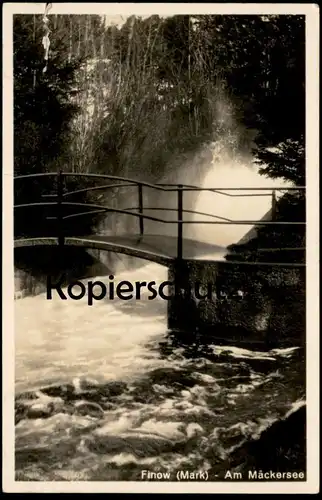 ALTE POSTKARTE FINOW MARK AM MÄCKERSEE 1930 BRÜCKE EBERSWALDE Ansichtskarte AK cpa postcard