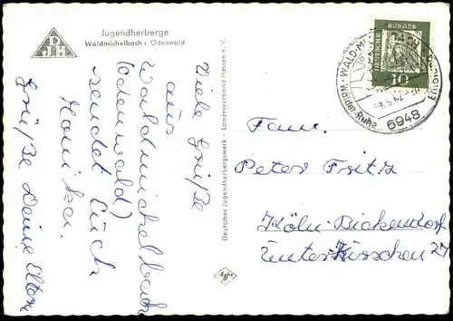 ÄLTERE POSTKARTE DARMSTADT BREUBERG ERBACH HEPPENHEIM ZWINGENBERG NECKARSTEINACH EBERBACH OTZBERG JUGENDHERBERGE AK cpa