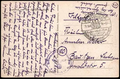 ALTE POSTKARTE RIESENGEBIRGE AUSBLICK VON DER GOLDHÖHE 1944 PANORAMA Krkonose Ansichtskarte AK cpa postcard