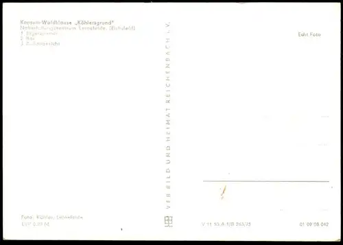ÄLTERE POSTKARTE GRÜSSE AUS DER JUNGEN STADT LEINEFELDE KONSUM-WALDKLAUSE KÖHLERSGRUND WORBIS Thüringen AK Ansichtskarte