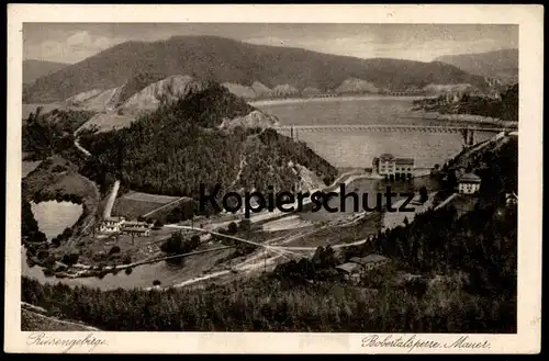 ALTE POSTKARTE RIESENGEBIRGE BOBERTALSPERRE MAUER Talsperre Jezioro Pilchowickie Pilchowice Ansichtskarte cpa postcard