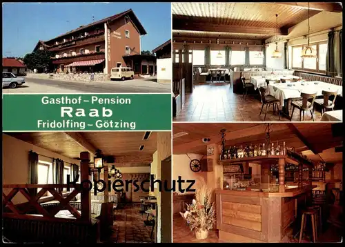 ÄLTERE POSTKARTE FRIDOLFING GÖTZING GASTHOF PENSION FAMILIE RAAB TANZBAR VW BULLI BAYERN Ansichtskarte AK postcard cpa