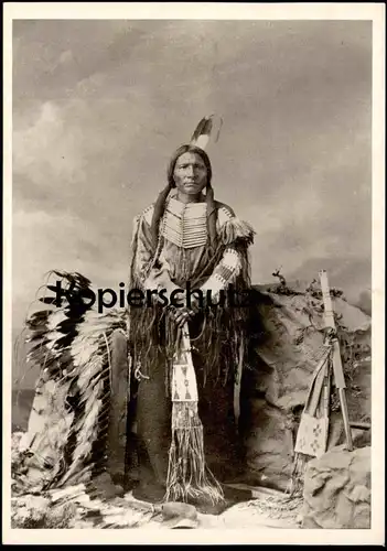 ÄLTERE POSTKARTE INDIANER LITTLE BIG MAN OGLALA SIOUX WARRIOR INDIAN INDIO postcard cpa Ansichtskarte AK