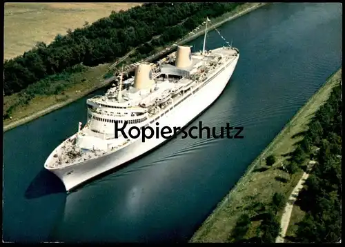 ÄLTERE POSTKARTE MS KUNGSHOLM NORD-OSTSEE-KANAL DURCHFAHRT KREUZFAHRTSCHIFF Schiff ship bateau postcard Ansichtskarte