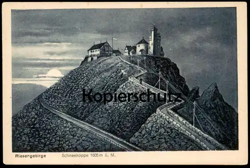 ALTE POSTKARTE RIESENGEBIRGE SCHNEEKOPPE SCHLESIERHAUS UND RIESENBAUDE Schlesien Ansichtskarte AK postcard cpa