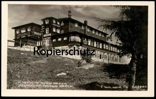 ALTE POSTKARTE PETERBAUDE PETROVKA RIESENGEBIRGE KRKONOSE 1931 BÖHMEN Petrova bouda cpa postcard AK