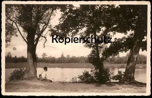 ALTE POSTKARTE DEUTSCH-BASELITZ KLEINER TEICH BEI KAMENZ Junge Deutschbaselitz Nemske Pazlicy Ansichtskarte postcard cpa