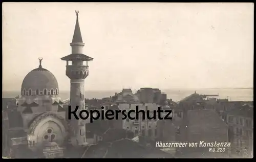 ALTE POSTKARTE HÄUSERMEER VON KONSTANTA CONSTANTA Constantza Kustendji Moschee Minaret mosque Romania Rumänien roumanie