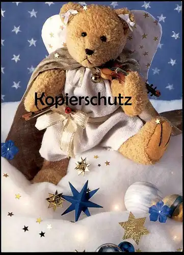 ÄLTERE POSTKARTE TEDDYBÄR WEIHNACHTEN ENGEL VERMENSCHLICHT Teddy Bär bear ours angel ange chistmas AK cpa postcard