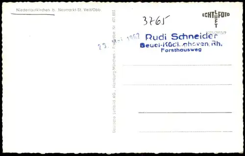 ÄLTERE POSTKARTE NIEDERTAUFKIRCHEN BEI NEUMARKT ST. VEIT PANORAMA TOTALANSICHT BAYERN Ansichtskarte AK postcard cpa