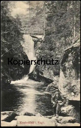 ALTE POSTKARTE RIESENGEBIRGE DER KOCHELFALL WANDERER SZKLARKA SCHREIBERHAU Karkonosze Krkonose Ansichtskarte AK postcard