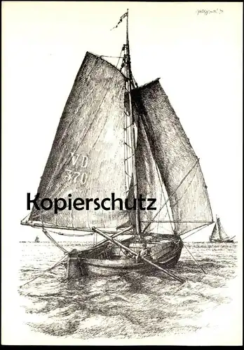 ÄLTERE POSTKARTE ZUIDERZEEMUSEUM ENKHUIZEN SEGELSCHIFF VOLENDAMMER KWAK AAN DE KWAKKUIL Schiff ship cpa postcard AK