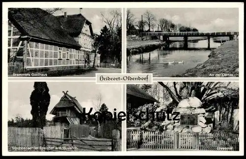 ALTE POSTKARTE OLDENDORF ÜBER CELLE BRAMMERS GASTHAUS AN DER OERTZE SPEICHER EHRENMAL SÜDHEIDE Ansichtskarte postcard