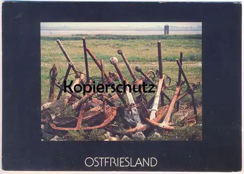 ÄLTERE POSTKARTE OSTFRIESLAND SAMMLUNG VON ANKERN ANKER VOM SCHIFF ship anchor ancre Ansichtskarte AK cpa postcard