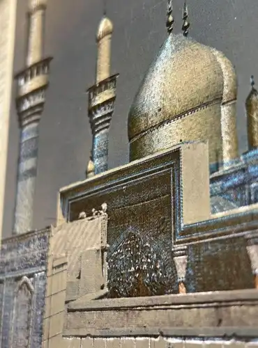 ÄLTERE VERSILBERTE POSTKARTE AL-IMAM MOUSA AL-KADHIM SHRINE KADHIMIYAH MOSQUE Schrein Irak Iraq silver postcard Silber