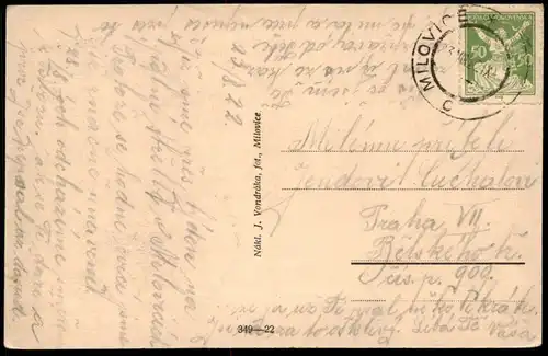 ALTE POSTKARTE MILOVICE VOJENSKY TABOR NEMOCNICE TANK POMNIK LAGER MILOWITZ PANZER czech republic Tschechische Republik