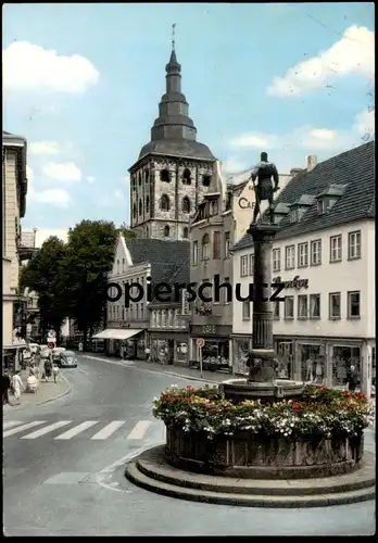 ÄLTERE POSTKARTE LIPPSTADT BERNHARDSBRUNNEN BRUNNEN CAFÉ EIS VOLKSWAGEN VW KÄFER Ansichtskarte AK postcard cpa