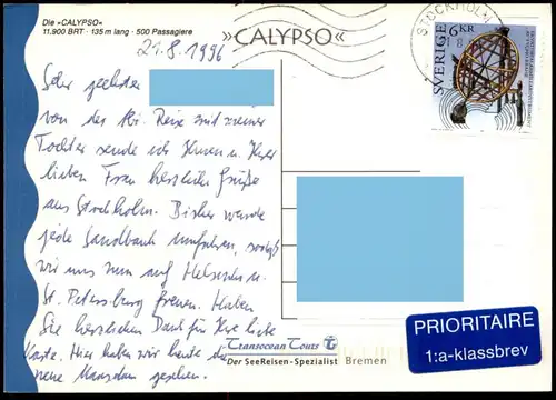 ÄLTERE POSTKARTE MS CALYPSO KREUZFAHRTSCHIFF Schiff Motorschiff Dampfer ship bateau postcard cpa AK Ansichtsarte