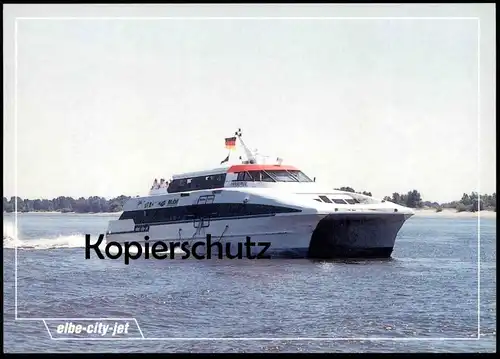 ÄLTERE POSTKARTE ELBE-CITY-JET HAFEN HAMBURG STADE FÄHRE Schiff Motorschiff ship bateau postcard harbour Ansichtskarte