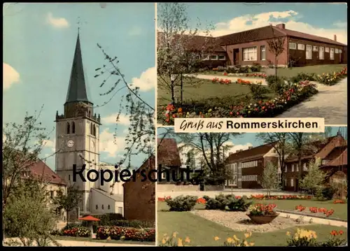 ÄLTERE POSTKARTE GRUSS AUS ROMMERSKIRCHEN KIRCHE Ansichtskarte postcard cpa AK