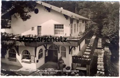 ÄLTERE POSTKARTE DEUTSCHER MÄRCHENWALD ALTENBERG TERRASSEN-WALDRESTAURANT Odenthal Märchen fairy tale fable postcard