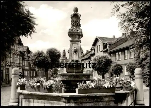 ÄLTERE POSTKARTE RÖMHILD KARL-MARX-PLATZ BRUNNEN FACHWERK Thüringen AK Ansichtskarte cpa postcard