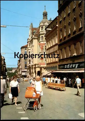 ÄLTERE POSTKARTE KARLOVY VARY TRIDA RUDE ARMADY STRASSE DER ROTEN ARMEE KINDERWAGEN PUSHCHAIR Ceska Republika postcard