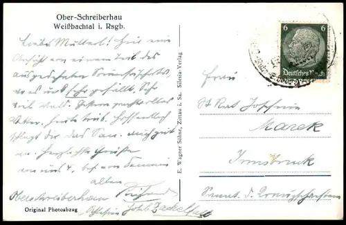 ALTE POSTKARTE OBER-SCHREIBERHAU WEISSBACHTAL IM RIESENGEBIRGE PANORAMA Karkonosze Krkonose Ansichtskarte cpa postcard