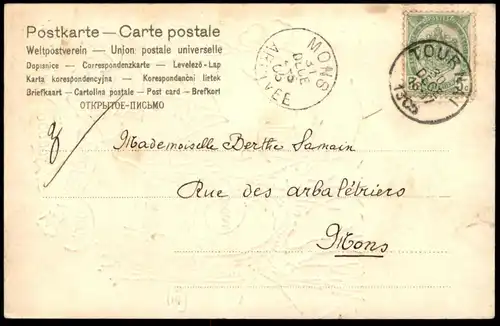 ALTE PRÄGE POSTKARTE BONNE ANNÉE VERMENSCHLICHTES SCHWEIN HUMANISED PIG COCHON HUMANISE NEUJAHR postcard Ansichtskarte