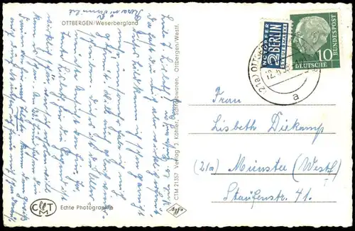 ÄLTERE POSTKARTE OTTBERGEN WESTERBERGLAND PANORAMA GESAMTANSICHT WESTFALEN HÖXTER Ansichtskarte AK cpa postcard